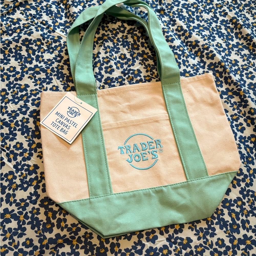 Mint Green and Cream Tote Bag